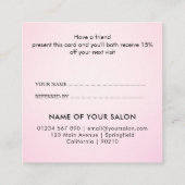 Carte De Référencement Salon de beauté rose élégant moderne (Dos)