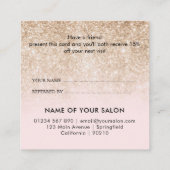 Carte De Référencement Salon de beauté rose moderne or élégant (Dos)