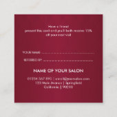 Carte De Référencement Salon de Beauté Vin de Bourgogne & Or (Dos)
