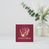 Carte De Référencement Salon de Beauté Vin de Bourgogne & Or (Debout devant)