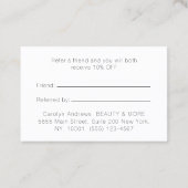 Carte De Référencement Salon de Blush Gold Glow Gradient (Dos)