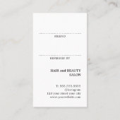 Carte De Référencement Salon de coeur moderne Rose Faux Gold (Dos)