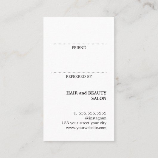 Carte De Référencement Salon de coeur moderne Rose Faux Gold (Dos)