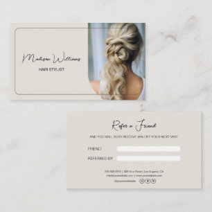 Carte De Référencement Salon de coiffure moderne beige neutre