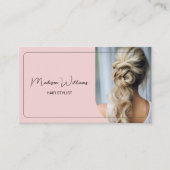 Carte De Référencement Salon de coiffure moderne rose (Devant)