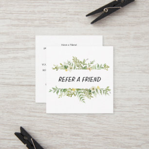 Carte De Référencement Salon de feuillage vert aquarelle