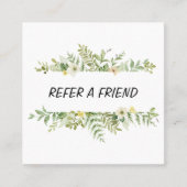 Carte De Référencement Salon de feuillage vert aquarelle (Devant)