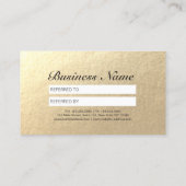 Carte De Référencement Salon de maquillage moderne ciseaux d'or rose (Dos)