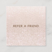 Carte De Référencement Salon de Parties scintillant de Champagne Rose - R (Devant)