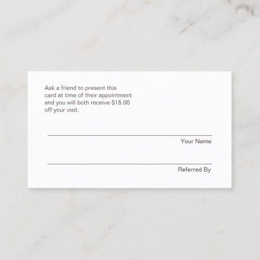 Carte De Référencement Salon de Parties scintillant rose aiguillage fidél (Dos)