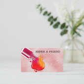 Carte De Référencement Salon en verre rose d'art d'ongle de poli de (Debout devant)