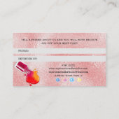 Carte De Référencement Salon en verre rose d'art d'ongle de poli de (Dos)