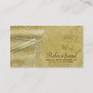 Carte De Référencement Salon Glam Crystal Gold Shimmer Parrainez un ami