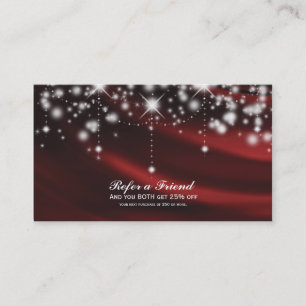 Carte De Référencement Salon Glamour Red Silk & Sparkle Référer un Ami