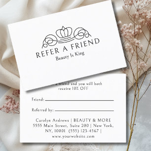 Carte De Référencement Salon Logo Couronne Élégant Blanc