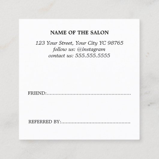 Carte De Référencement Salon moderne Black White Heart (Dos)