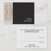 Carte De Référencement Salon Moderne Hip FAUX Sequins Référer Un Ami Noir (Devant / Derrière)