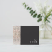 Carte De Référencement Salon Moderne Hip FAUX Sequins Référer Un Ami Noir (Debout devant)