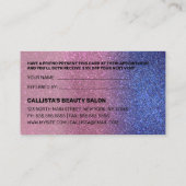 Carte De Référencement Sapphire Blue Rose Triple Parties scintillant Ombr (Dos)