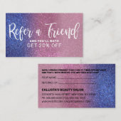 Carte De Référencement Sapphire Blue Rose Triple Parties scintillant Ombr (Devant / Derrière)