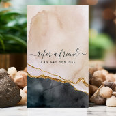 Carte De Référencement Script Aquarelle rose Noir Marque Or