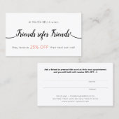 Carte De Référencement Script Calligraphy Customer Referendum (Devant / Derrière)