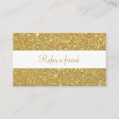 Carte De Référencement Script de Parties scintillant or chic moderne (Devant)
