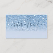 Carte De Référencement Script de signature Paillettes bleues Moderne et f (Devant)