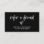 Carte De Référencement Script décontracté et coeur | Black (Devant)