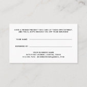 Carte De Référencement Script décontracté et coeur | Noir et blanc (Dos)