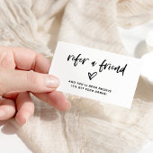 Carte De Référencement Script décontracté et coeur | Noir et blanc