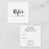 Carte De Référencement Script Élégant Simple Noir et Blanc (Devant / Derrière)