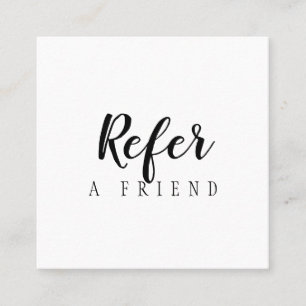 Carte De Référencement Script Élégant Simple Noir et Blanc