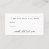 Carte De Référencement Script et coeur noir et blanc| (Dos)