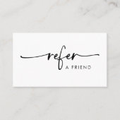 Carte De Référencement Script manuscrit moderne noir et blanc (Devant)