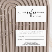 Carte De Référencement Script manuscrit moderne noir et blanc