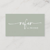 Carte De Référencement Script manuscrit moderne Sage Green (Devant)