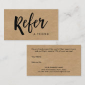 Carte De Référencement Script manuscrit simple | Kraft Look (Devant / Derrière)