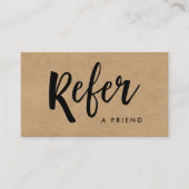 Carte De Référencement Script manuscrit simple | Kraft Look (Devant)