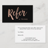 Carte De Référencement Script manuscrit simple | Or Rose (Devant / Derrière)