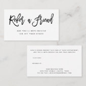 Carte De Référencement Script moderne noir et blanc (Devant / Derrière)