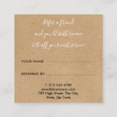 Carte De Référencement Script rustique de signature simple (Dos)