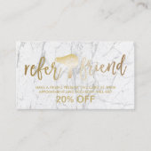 Carte De Référencement Sèche-cheveux d'or Moderne Salon de marbre aiguill (Devant)