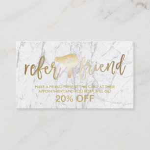 Carte De Référencement Sèche-cheveux d'or Moderne Salon de marbre aiguill