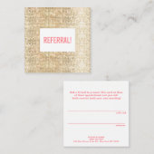 Carte De Référencement Séquin d'or Faux moderne aiguillage client (Devant / Derrière)