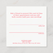 Carte De Référencement Séquin d'or Faux moderne aiguillage client (Dos)