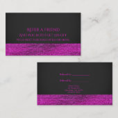 Carte De Référencement Séquins de glam moderne rose et gris référez un am (Devant / Derrière)