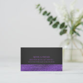 Carte De Référencement Séquins de glam moderne violet et gris aiguise un (Debout devant)