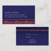 Carte De Référencement Séquins rouge blanc et bleu étincelant aiguiser un (Devant / Derrière)