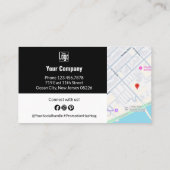 Carte De Référencement Services B2B sophistiqués QR Code noir et blanc (Dos)